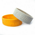 1" Wide Debossed Silicone Bracelet w/ Custom Logo